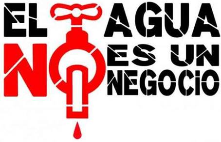 Grafica alusiva a “No podemos permitir que hagan negocio con el agua”. Líder de La Esperanza, comunidad del Pueblo Kayambi, Ecuador