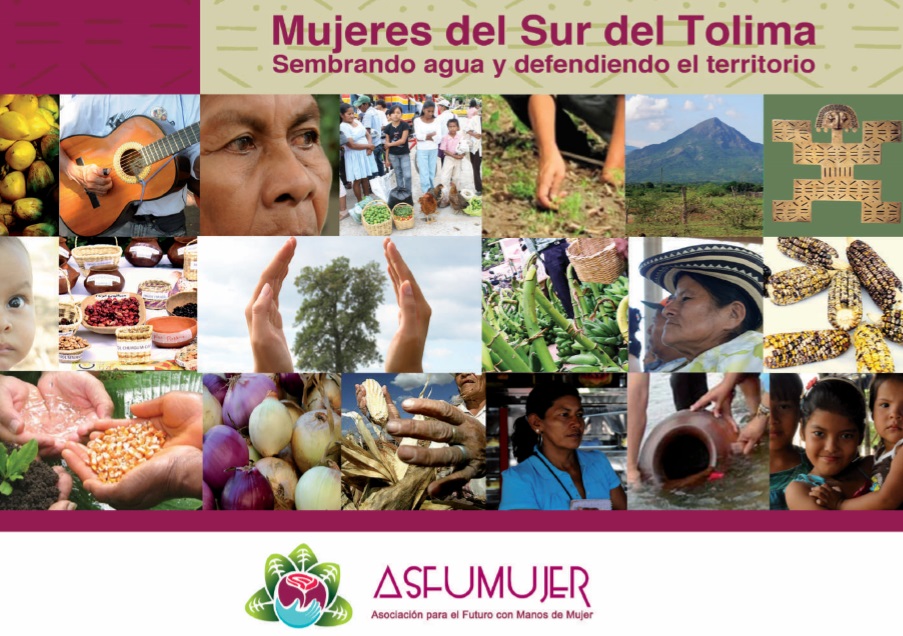 Gráfica alusiva a Mujeres del Sur del Tolima. Sembrando agua y defendiendo el territorio