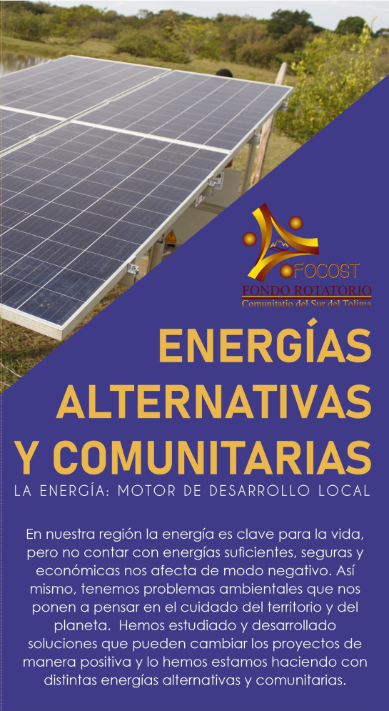 Gráfica alusiva a ENERGÍAS ALTERNATIVAS Y COMUNITARIAS