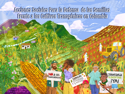 Gráfica alusiva a Acciones Sociales Para la Defensa de las Semillas Frente a los Cultivos Transgénicos en Colombia 