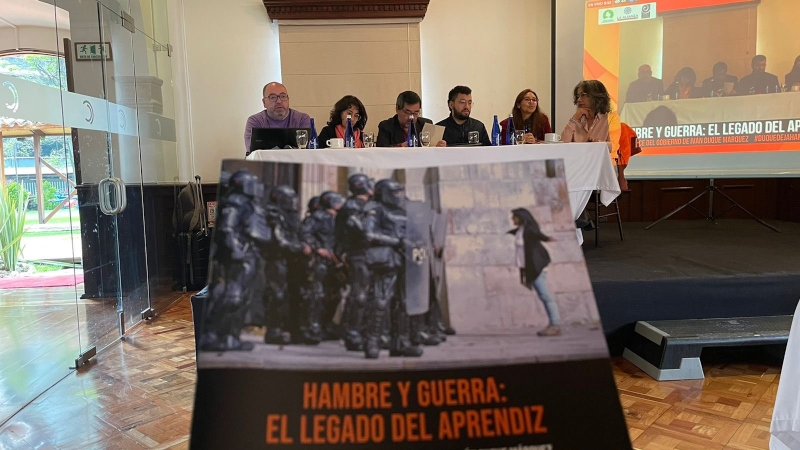 Grafica alusiva a Hambre y guerra: El legado del aprendiz – Balance del último año del gobierno de Iván Duque Márquez
