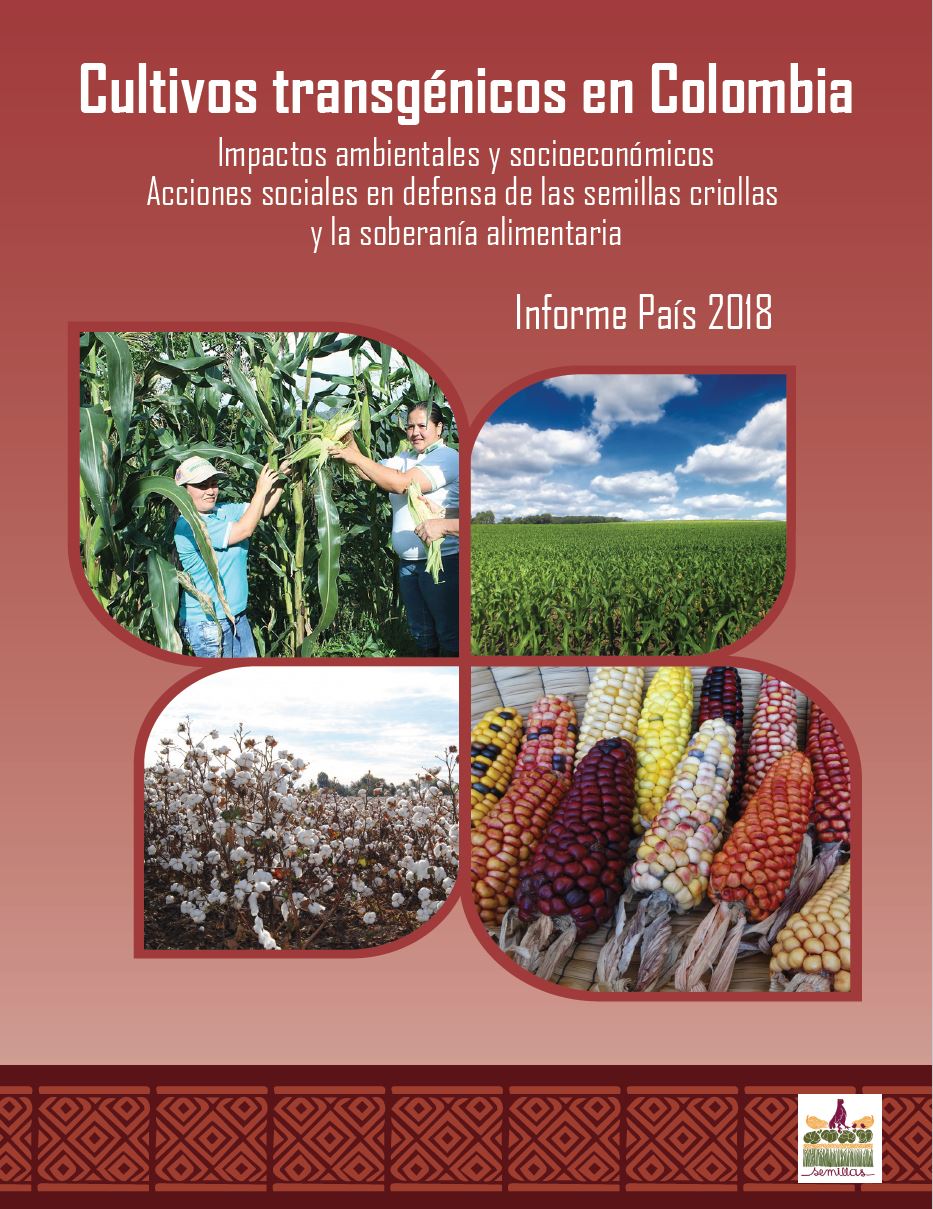 Grafica alusiva a Cultivos transgénicos en Colombia. Impactos ambientales y socioeconómicos. Acciones sociales en defensa de las semillas criollas y la soberanía alimentaria