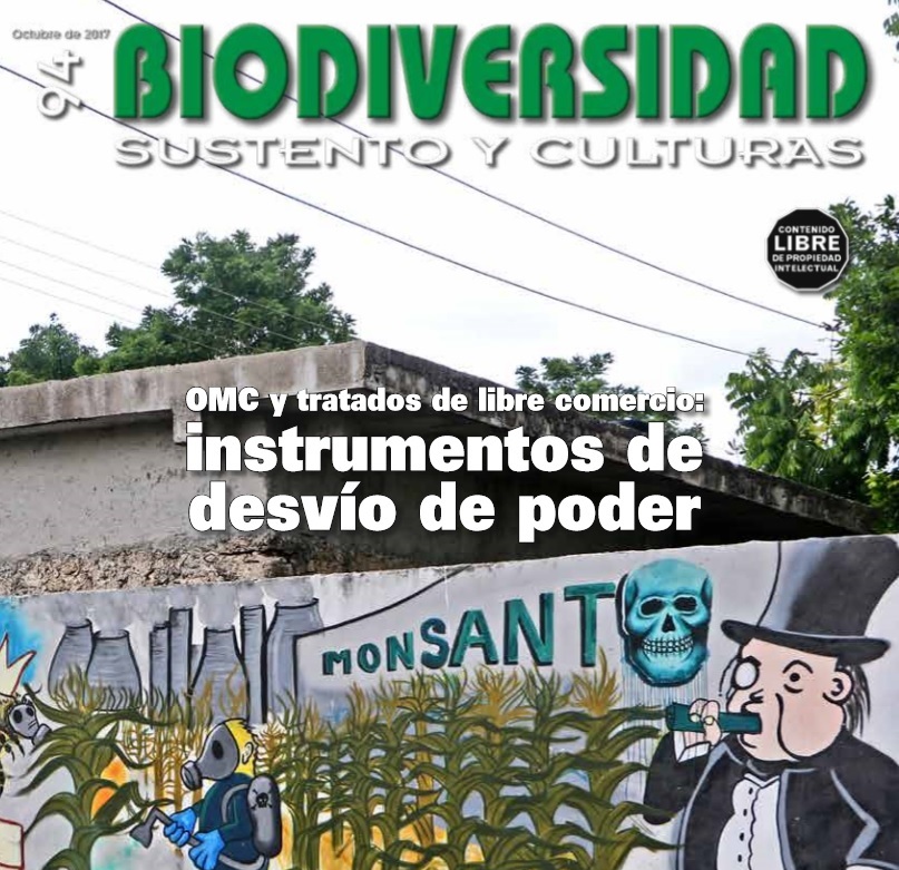 Grafica alusiva a Revista Biodiversidad. OMC y Tratados de Libre Comercio: Instrumentos de desvío de poder