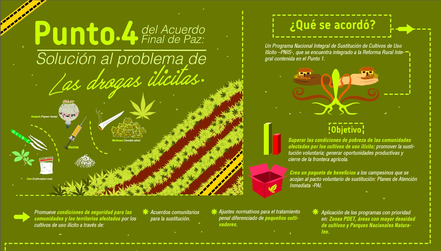 Grafica alusiva a Infografía: Punto 4 del Acuerdo de Paz: Solución al problema de las drogas ilicitas