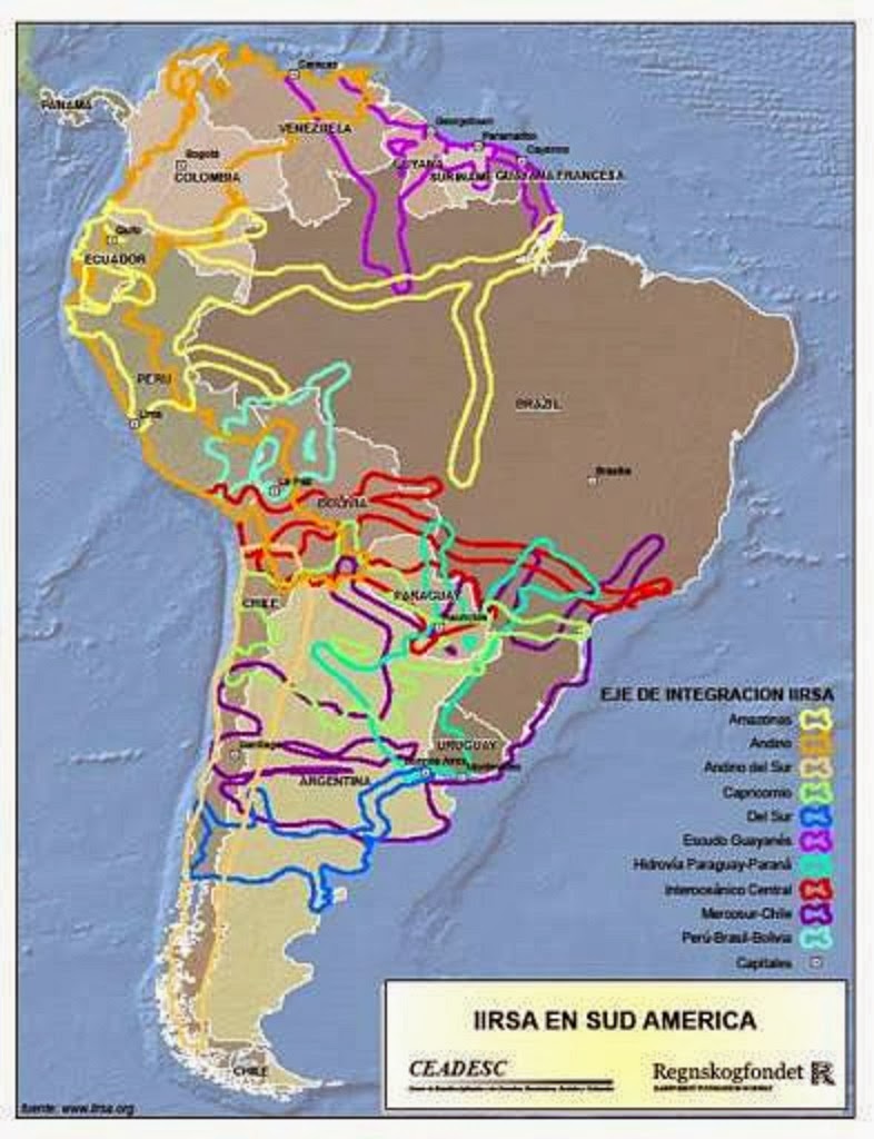 Grafica alusiva a IIRSA impacta negativamente en territorios indígenas. Resolución de Pueblos Indígenas sobre el IIRSA